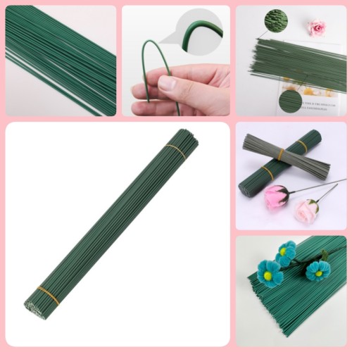 25 PCS * Green Floral Wire Stems for Artificial Flower Making,Flexible Paddle Wires for Crafts Christmas Wreaths Tree,Garland and Floral Arrangements,Florist Wire,Flower Wires for Crafts