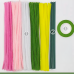 Fuzzy Pipe Cleaner Chenille Stems DIY Craft Supplies For Daisy Flower Branch Green Leaves Handmade Flower Making Kit
