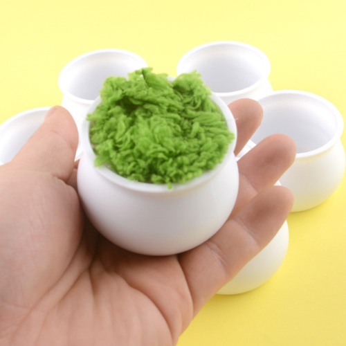 10 PCS * White Small Plant Pots, Plastic Planters for Flowers Plants, Succulents, Seed Starting Pots，Handmade Pipe Cleaner Potted Plant
