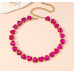 New Shiny Rose Pink Heart Necklace Ladies Exquisite Clavicle Chain Necklace Jewelry for Ladies Gift
