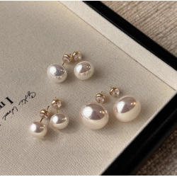 Imitation Round Pearl Stud Earrings for Women Round Wedding Party Ear Jewelry Wholesale
