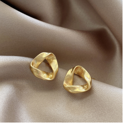 Imitation Gold Stud Earrings for Women Round Wedding Party Ear Jewelry Wholesale