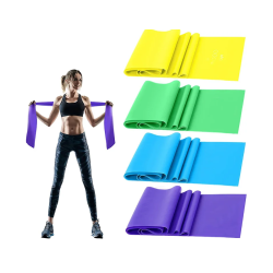 Resistance Bands Set TPE Elastic Band 4 Resistance Levels Exercise Workout Recovery Fitness Yoga Pilates Rehab Strength Training