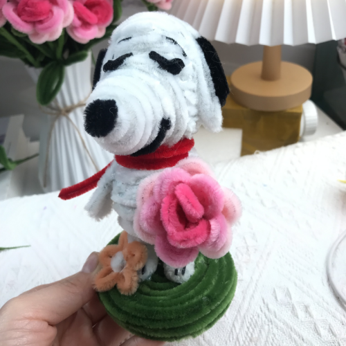 Fuzzy Finished Pipe Cleaner Chenille Stems Handmade Cute Cartoon Snoopy Toy Kids Gift