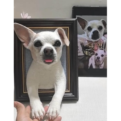 Head & Paws Pet Portraits Handmade 3D Cat Wool Needle Felt Portraits with Wooden Frame | PetsMatter